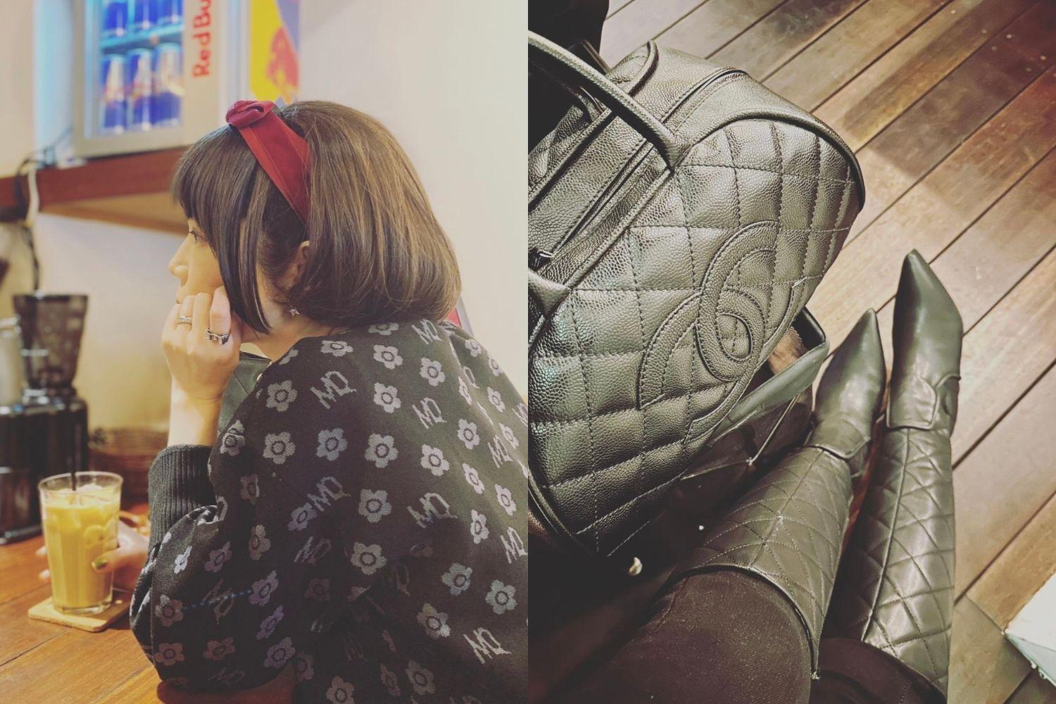 左が「ぶつけられたときのファッション」、右が「ぶつけられないファッション」、（いずれも城戸香さん提供）