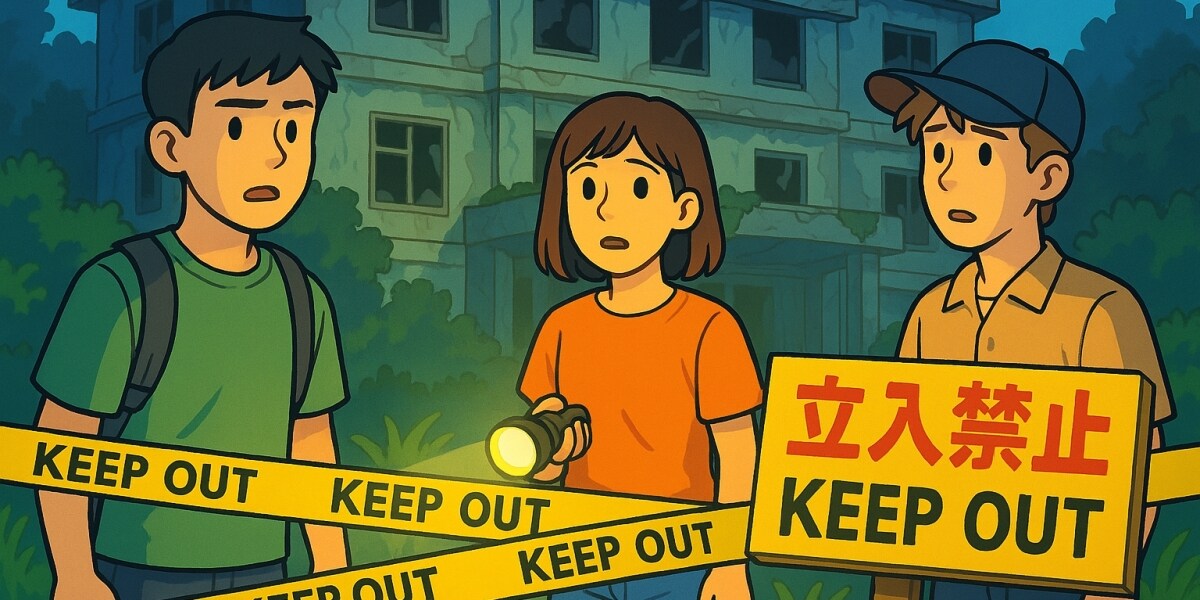 友達と廃墟で肝試しを計画中…無断侵入は違法？