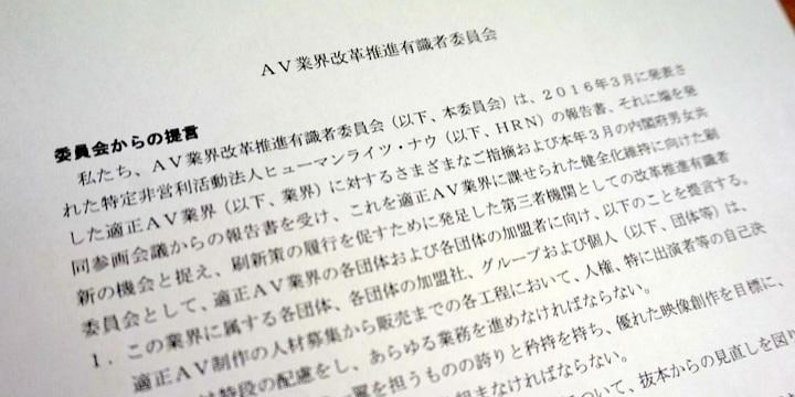 AV業界健全化へ「第三者委」発足…業界団体IPPAなどが会員、代表は志田陽子教授